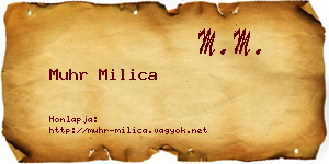 Muhr Milica névjegykártya